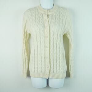 Vintage Smith's Bermuda Wool Cardigan Cable Knit Fisherman Nautical 38‎ Preppy